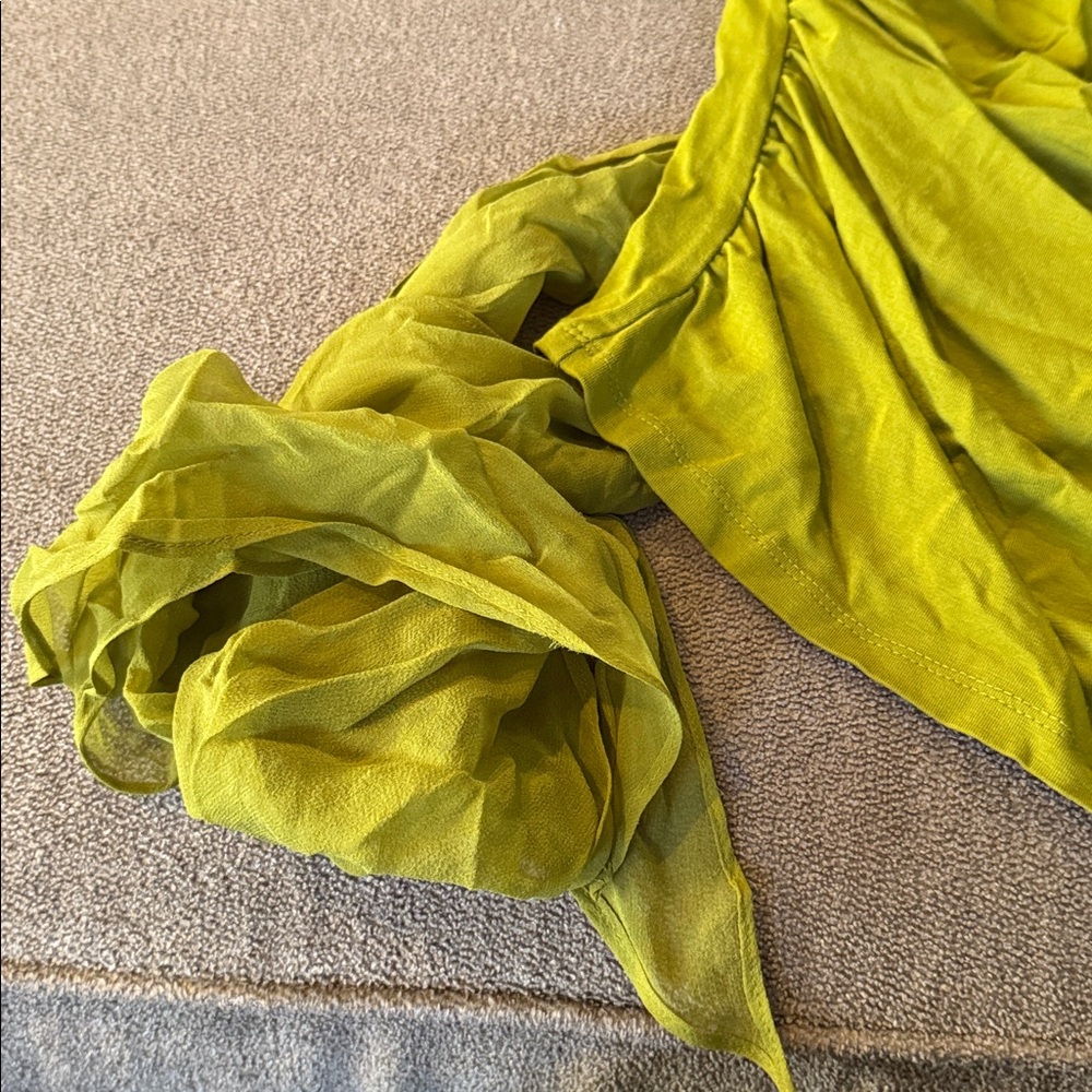 Arden B Chartreuse Strapless Green Top Size Large (TD) - Picture 2 of 6